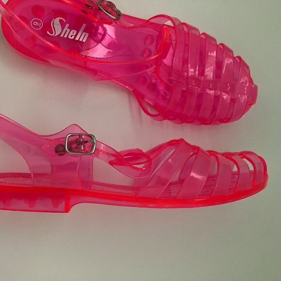 NWOT Hot Pink Fisherman Jelly Sandals size 9 - Picture 3 of 3